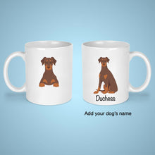 Load image into Gallery viewer, Doberman Pinscher (natural ears and tail) 11 oz mug personalized