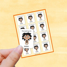 Load image into Gallery viewer, Multicultural Boys name label stickers - personalized - Set B