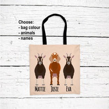 Load image into Gallery viewer, Goat Lover's Tote Bag personalized