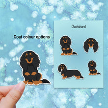 Load image into Gallery viewer, Dachshund (longhair) Vinyl Sticker Set