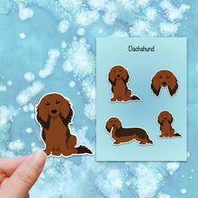 Load image into Gallery viewer, Dachshund (longhair) Vinyl Sticker Set