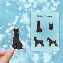 Load image into Gallery viewer, Miniature Schnauzer (cropped and docked) Vinyl Sticker Set