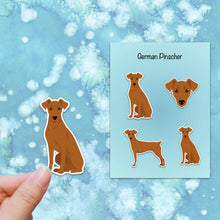 Load image into Gallery viewer, German Pinscher (docked) Vinyl Sticker Set