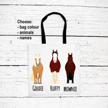 Load image into Gallery viewer, Horse Lover's Tote Bag personalized