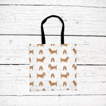 Load image into Gallery viewer, Basset Hound pattern tote bag