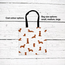 Load image into Gallery viewer, Dachshund (wirehaired) pattern tote bag