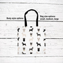 Load image into Gallery viewer, Miniature Schnauzer pattern tote bag