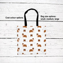 Load image into Gallery viewer, Shetland Sheepdog pattern tote bag