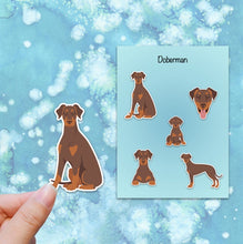 Load image into Gallery viewer, Doberman Pinscher (natural) Vinyl Sticker Set