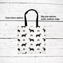 Load image into Gallery viewer, Bernedoodle pattern tote bag