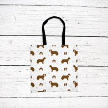 Load image into Gallery viewer, Bernedoodle pattern tote bag