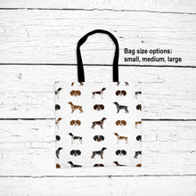 Load image into Gallery viewer, Brittany Spaniel pattern tote bag