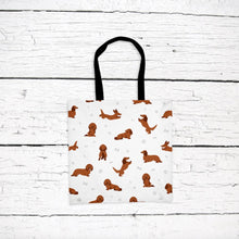 Load image into Gallery viewer, Dachshund (longhaired) pattern tote bag
