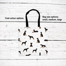 Load image into Gallery viewer, Doberman Pinscher pattern tote bag