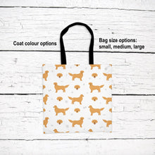Load image into Gallery viewer, Golden Retriever pattern tote bag