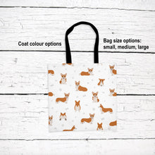 Load image into Gallery viewer, Pembroke Welsh Corgi pattern tote bag