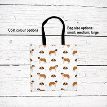 Load image into Gallery viewer, St Bernard pattern tote bag