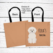 Load image into Gallery viewer, Bichon Frise tote bag personalized