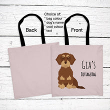 Load image into Gallery viewer, Dachshund (wirehaired) tote bag personalized