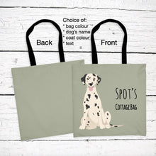Load image into Gallery viewer, Dalmatian tote bag personalized