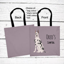 Load image into Gallery viewer, Great Dane (cropped ears) tote bag personalized