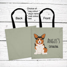 Load image into Gallery viewer, Pembroke Welsh Corgi tote bag personalized