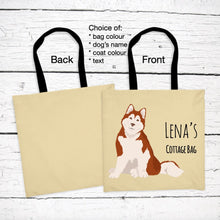 Load image into Gallery viewer, Alaskan Malamute tote bag personalized