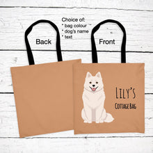 Load image into Gallery viewer, American Eskimo tote bag personalized