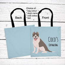Load image into Gallery viewer, American Pitbull Terrier (cropped) tote bag personalized
