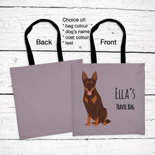 Load image into Gallery viewer, Australian Kelpie tote bag personalized