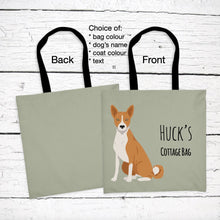 Load image into Gallery viewer, Basenji tote bag personalized