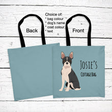 Load image into Gallery viewer, Boston Terrier tote bag personalized