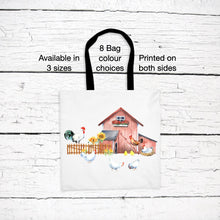 Load image into Gallery viewer, Rooster on Fence Tote Bag
