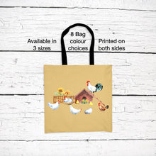 Load image into Gallery viewer, Chickens and Rooster Tote Bag