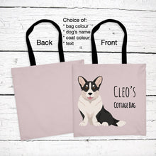 Load image into Gallery viewer, Cardigan Welsh Corgi tote bag personalized