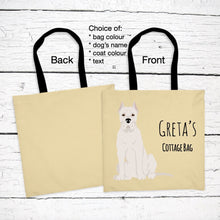 Load image into Gallery viewer, Dogo Argentino tote bag personalized