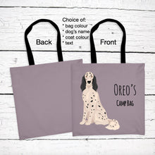 Load image into Gallery viewer, English Setter tote bag personalized