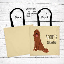 Load image into Gallery viewer, Irish Setter tote bag personalized