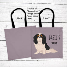 Load image into Gallery viewer, English Toy Spaniel tote bag personalized