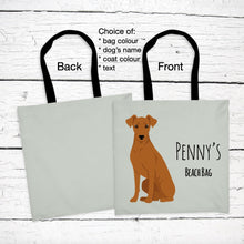 Load image into Gallery viewer, German Pinscher (natural ears) tote bag personalized