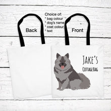 Load image into Gallery viewer, Keeshond tote bag personalized