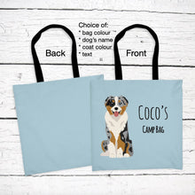 Load image into Gallery viewer, Australian Shepherd tote bag personalized