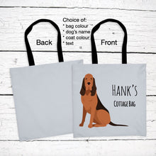 Load image into Gallery viewer, Bloodhound tote bag personalized