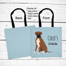 Load image into Gallery viewer, Boxer (natural ears) tote bag personalized