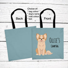 Load image into Gallery viewer, Chihuahua (longhaired) tote bag personalized