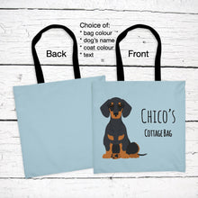 Load image into Gallery viewer, Dachshund (smoothcoat) tote bag personalized