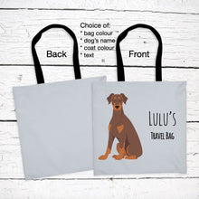 Load image into Gallery viewer, Doberman Pinscher (docked) tote bag personalized