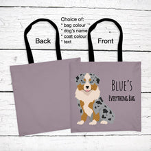 Load image into Gallery viewer, Miniature American Shepherd tote bag personalized