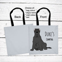 Load image into Gallery viewer, Neapolitan Mastiff (cropped ears) tote bag personalized