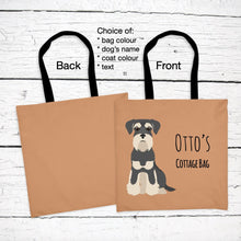 Load image into Gallery viewer, Miniature Schnauzer (natural ears) tote bag personalized